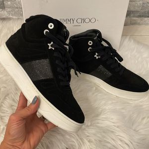 Jimmy Choo Hawaii/M Leather High-Top Sneaker Women's US 10 EU 40